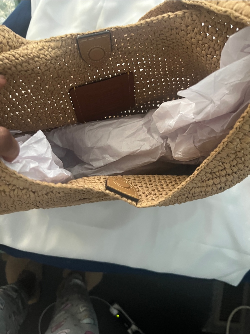 Coach Brooklyn 39 Straw Shoulder Bag - Picture 7 of 9